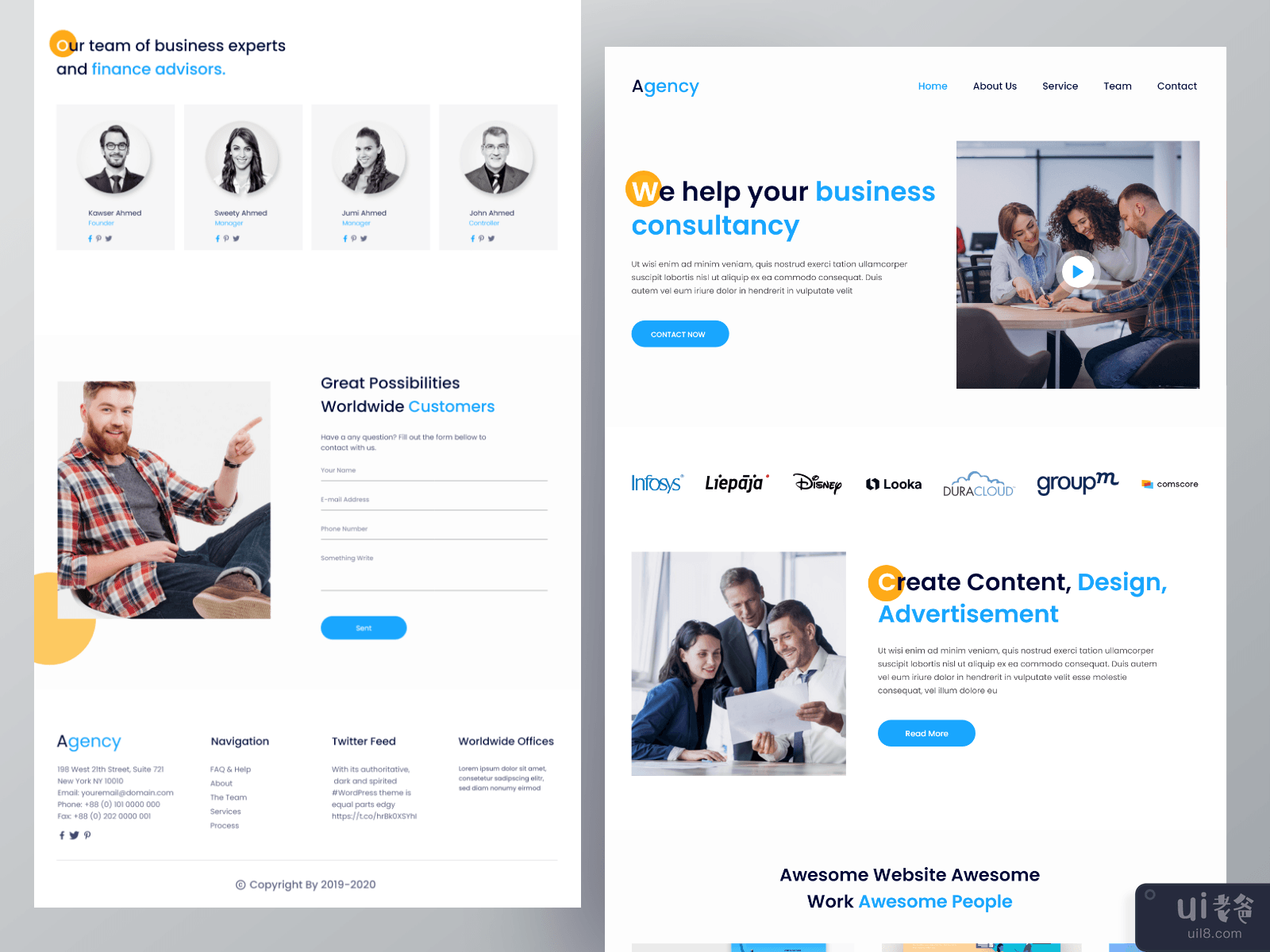 Business Agency landing page