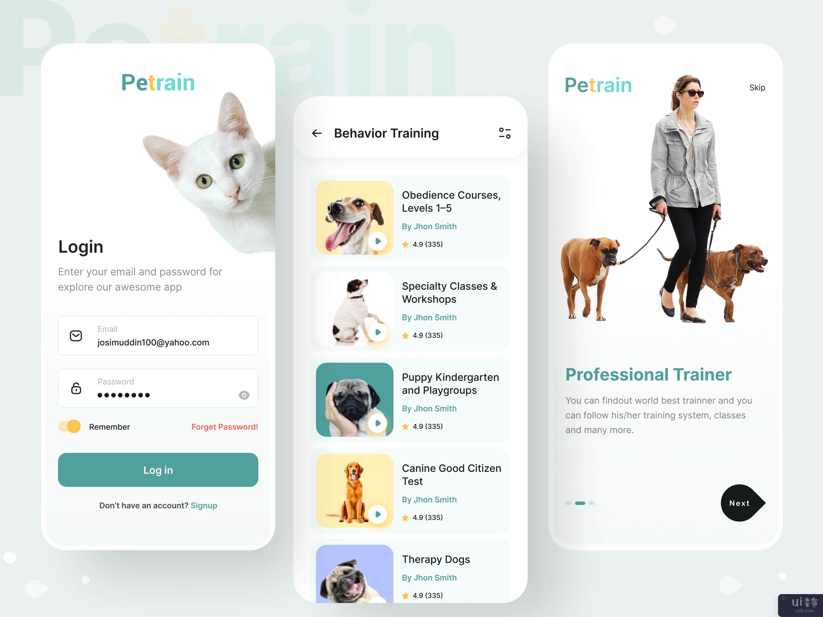 宠物训练计划移动应用程序(Pet training program mobile app)插图1