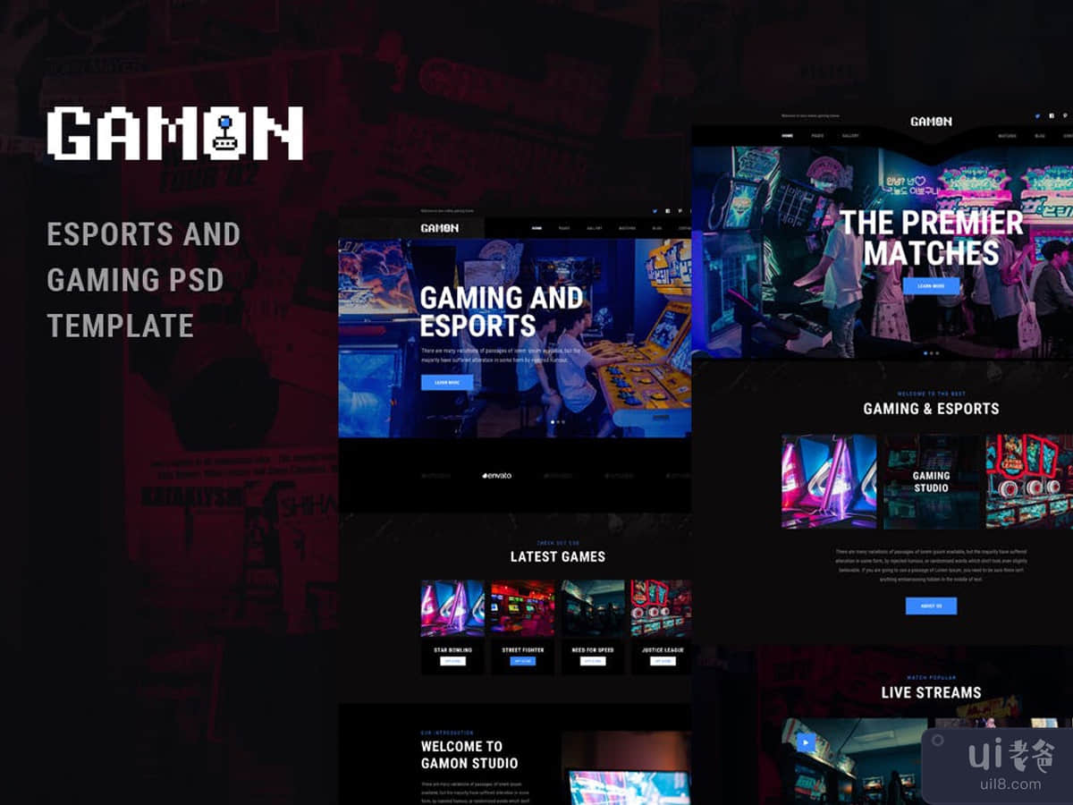 Gamon - eSports and Gaming PSD Template