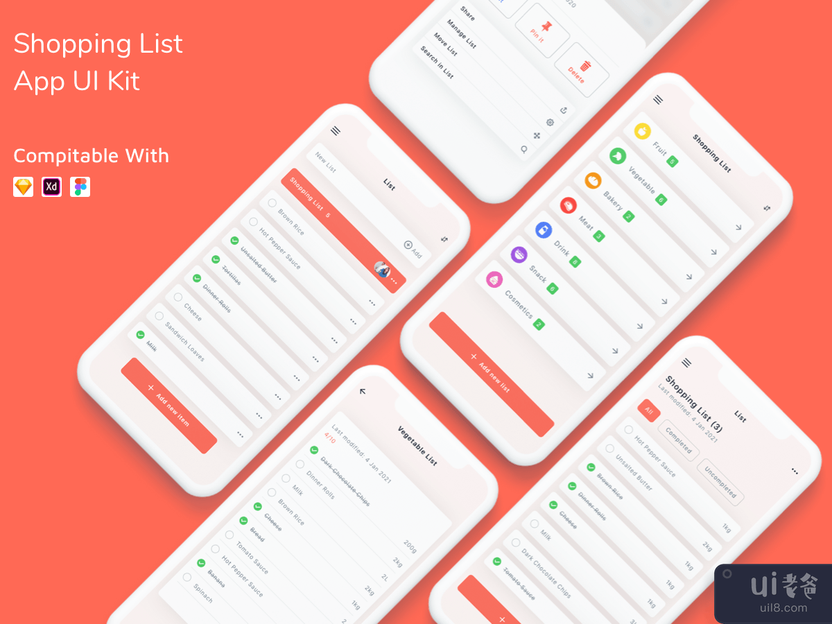 Shopping List App UI Kit