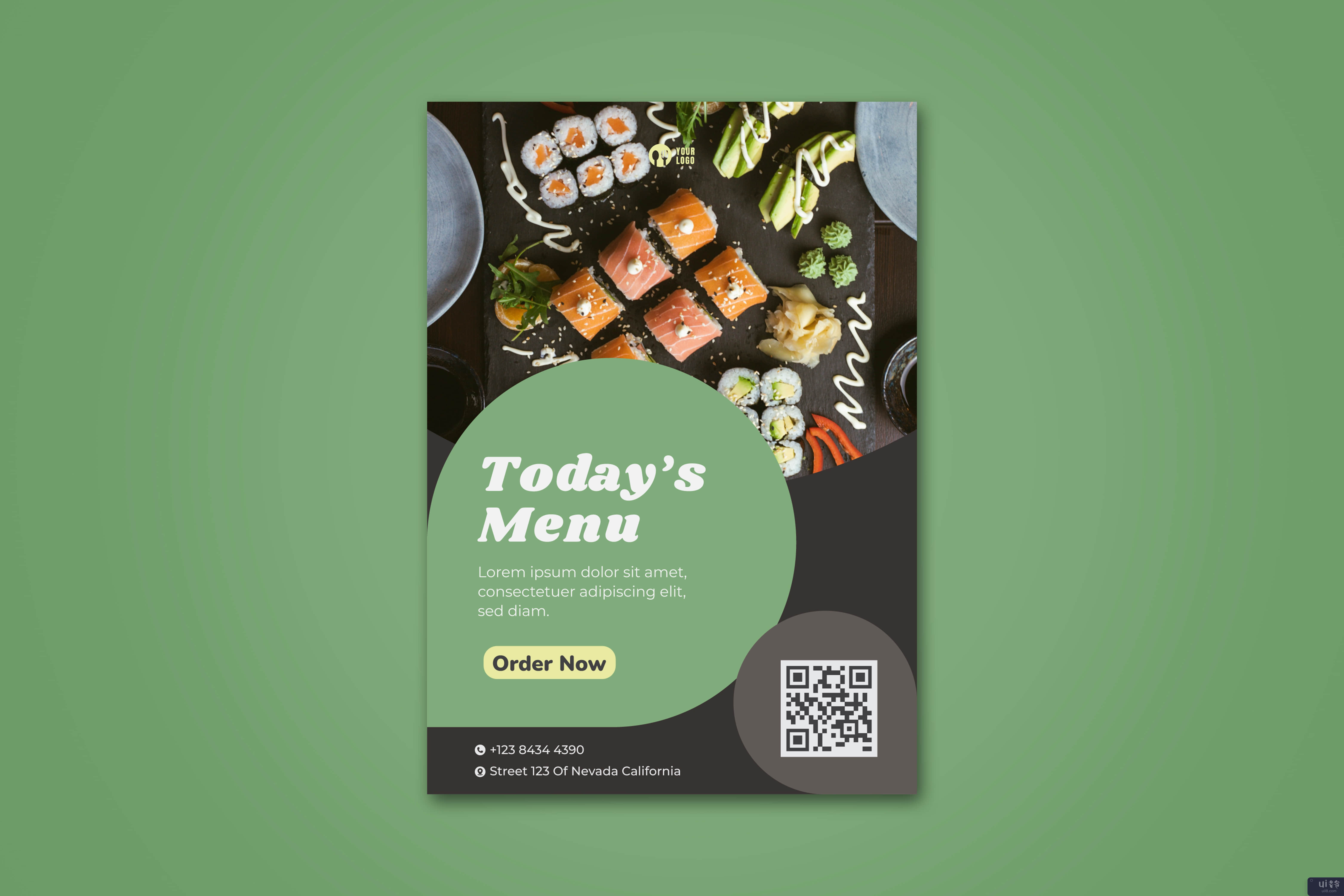 健康食品传单模板(Healthy Food Flyer Template)插图1