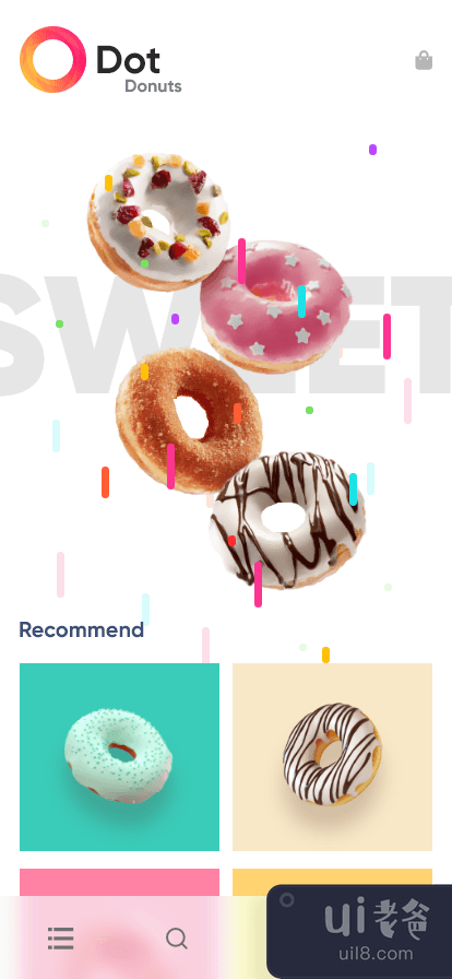 甜甜圈app ui交互动画(Donut app ui interaction animation)插图1