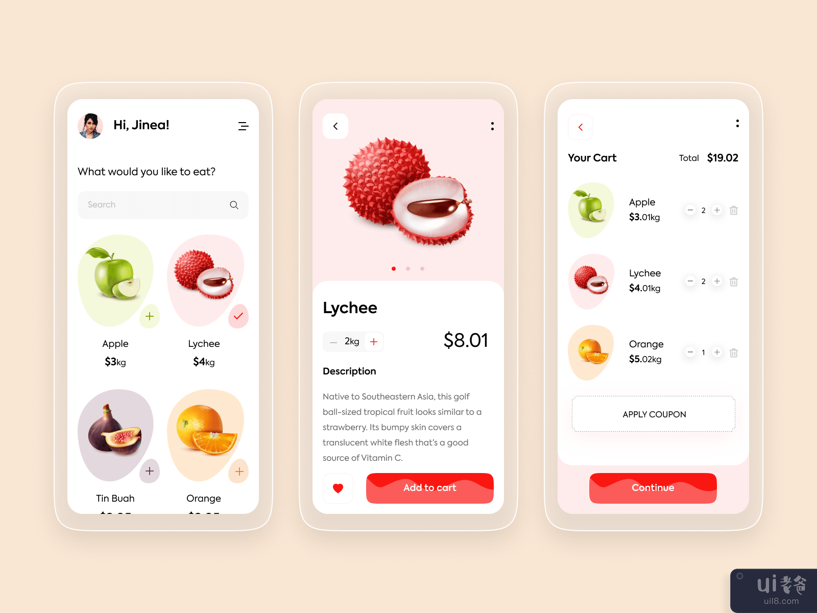 购买水果的食品应用程序(Food App for Buy Fruits)插图