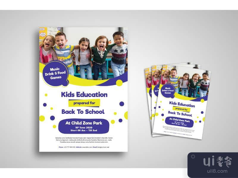 Flyer Template Kids Education Promotion