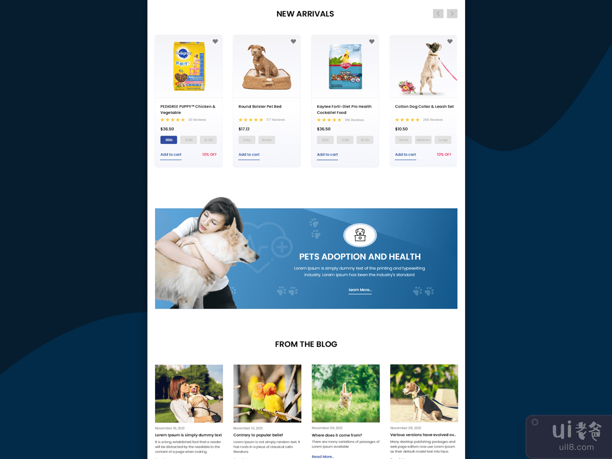 在线宠物店网站模板设计(Online Pet Shop Website Template Design)插图2