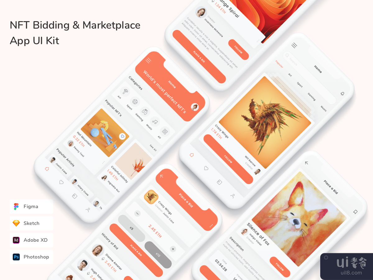 NFT Bidding & Marketplace App UI Kit