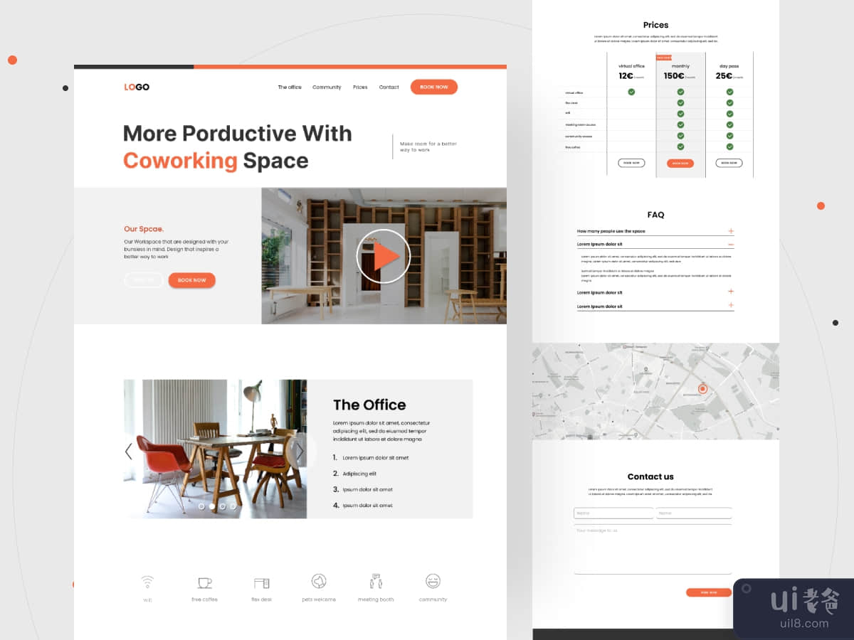 Coworking Space Landing Page template