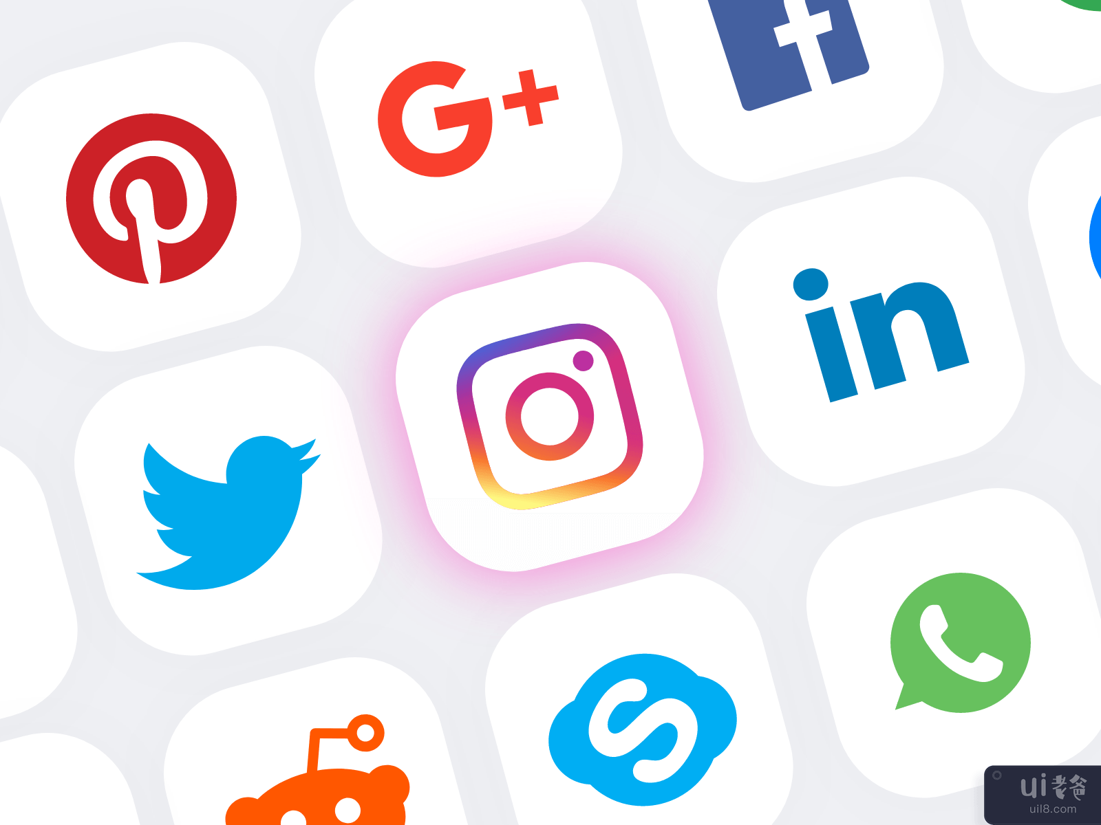 社交媒体图标集-品牌图标集(Social Media Icon Set - Brand Icon Set)插图1