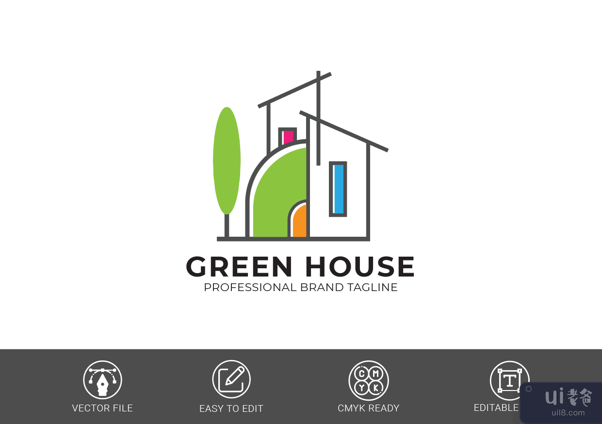 温室标志模板(Green House Logo Template)插图2