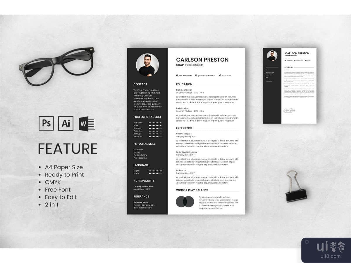 CV Resume Graphic Designer Profile 10
