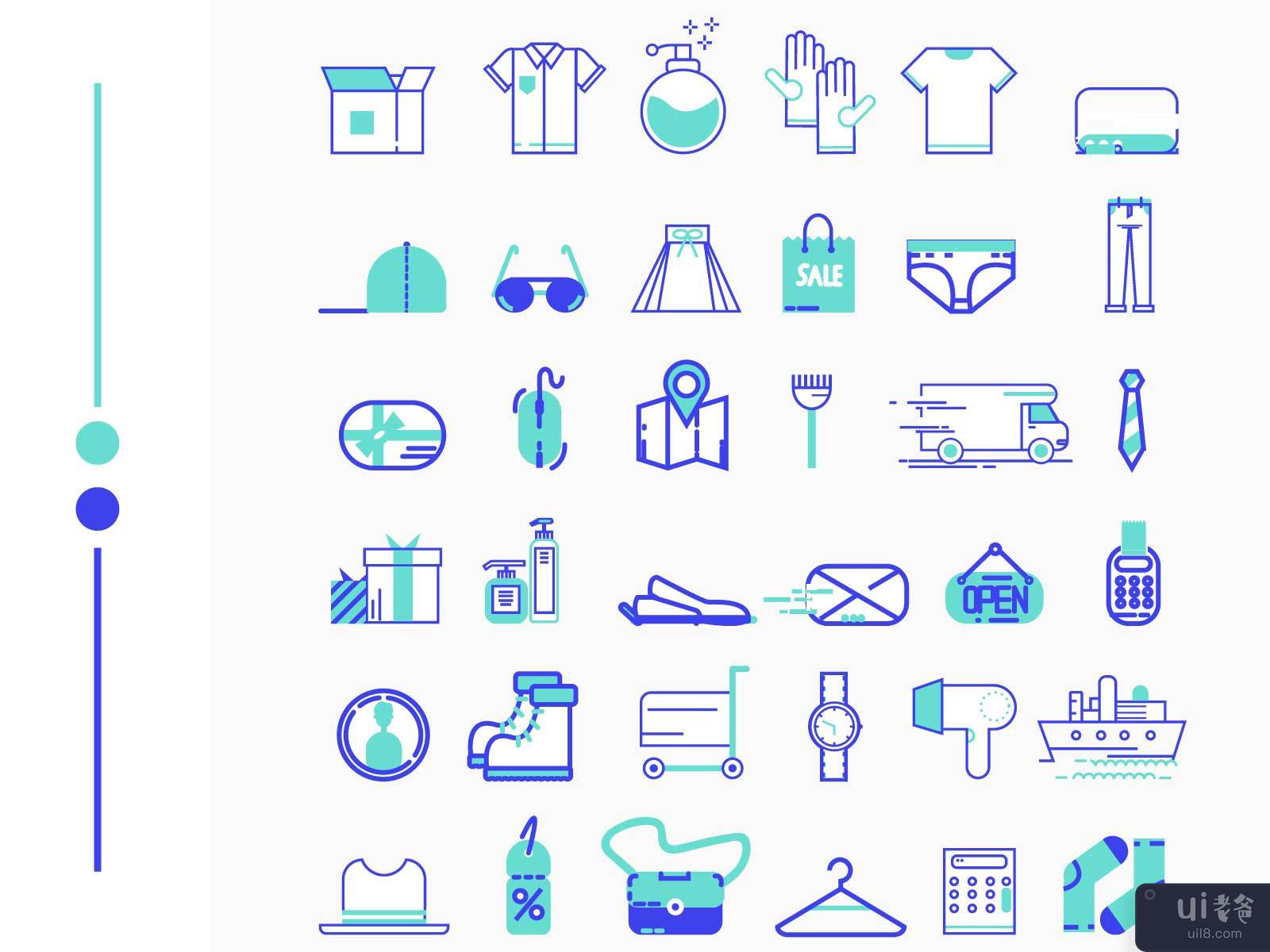 服装和购物 36 图标(Cloths & Shopping 36 Icons)插图1