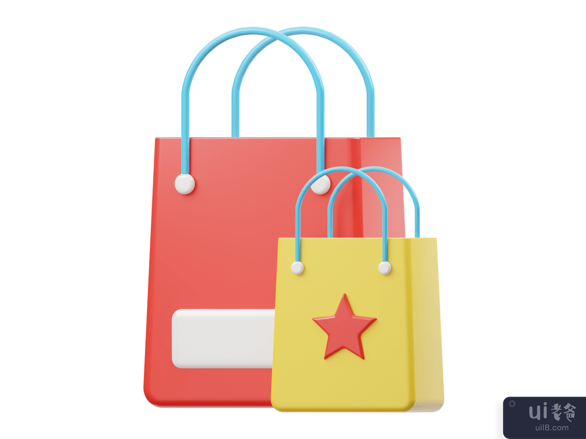 Shopping Bag 3D Render Illustration
