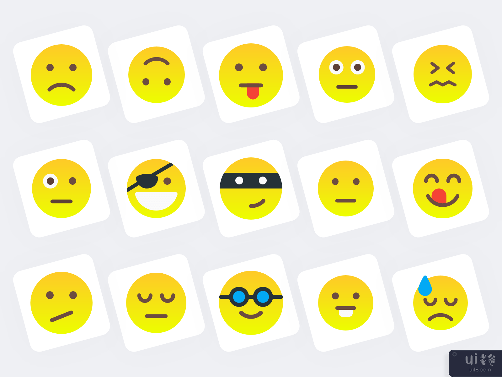 表情符号图标集 V1-表情符号集合(Emoji Icon Set V1- Emojis Collection)插图1