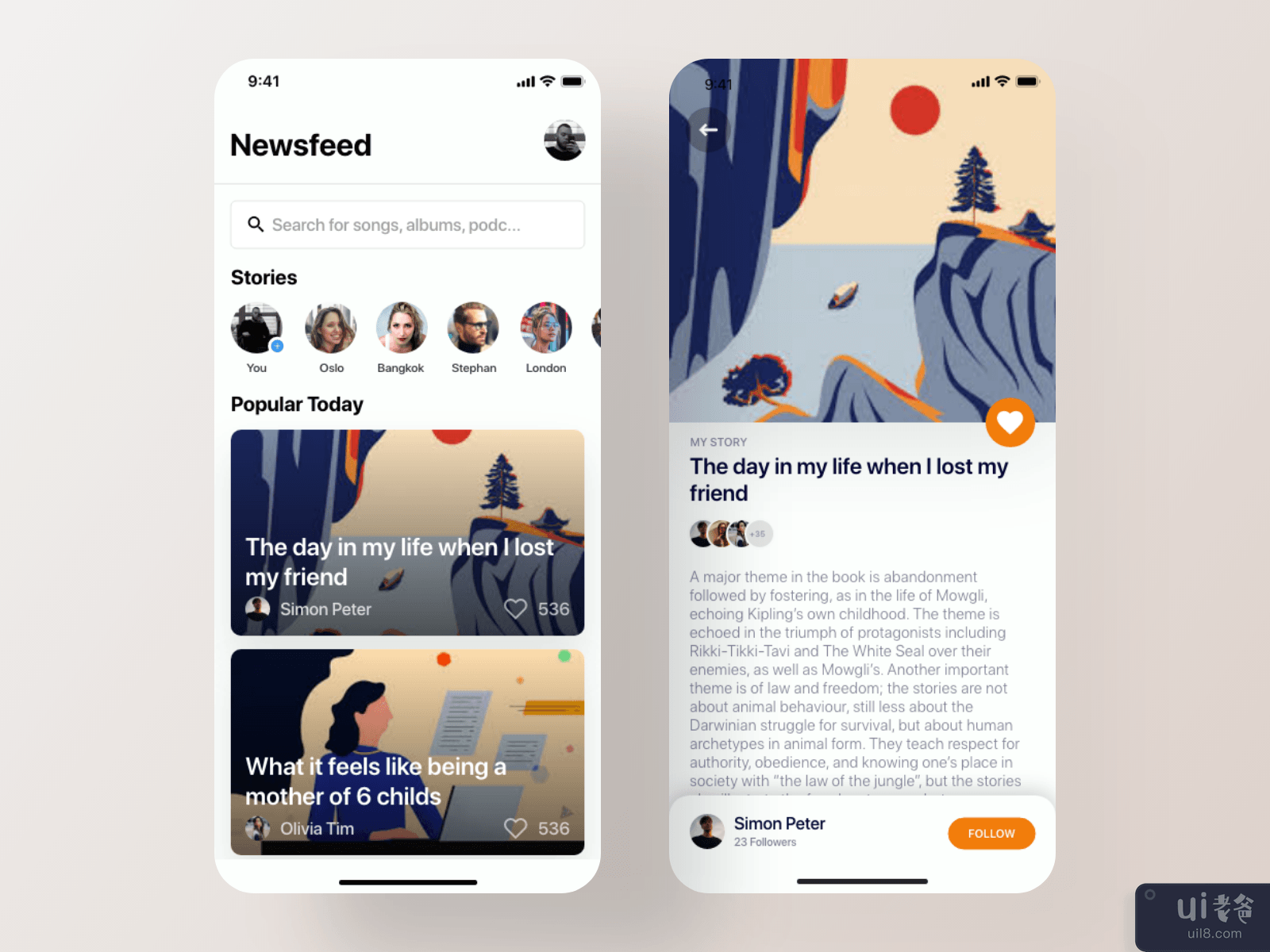 Social Journalism App Design - Concept 2