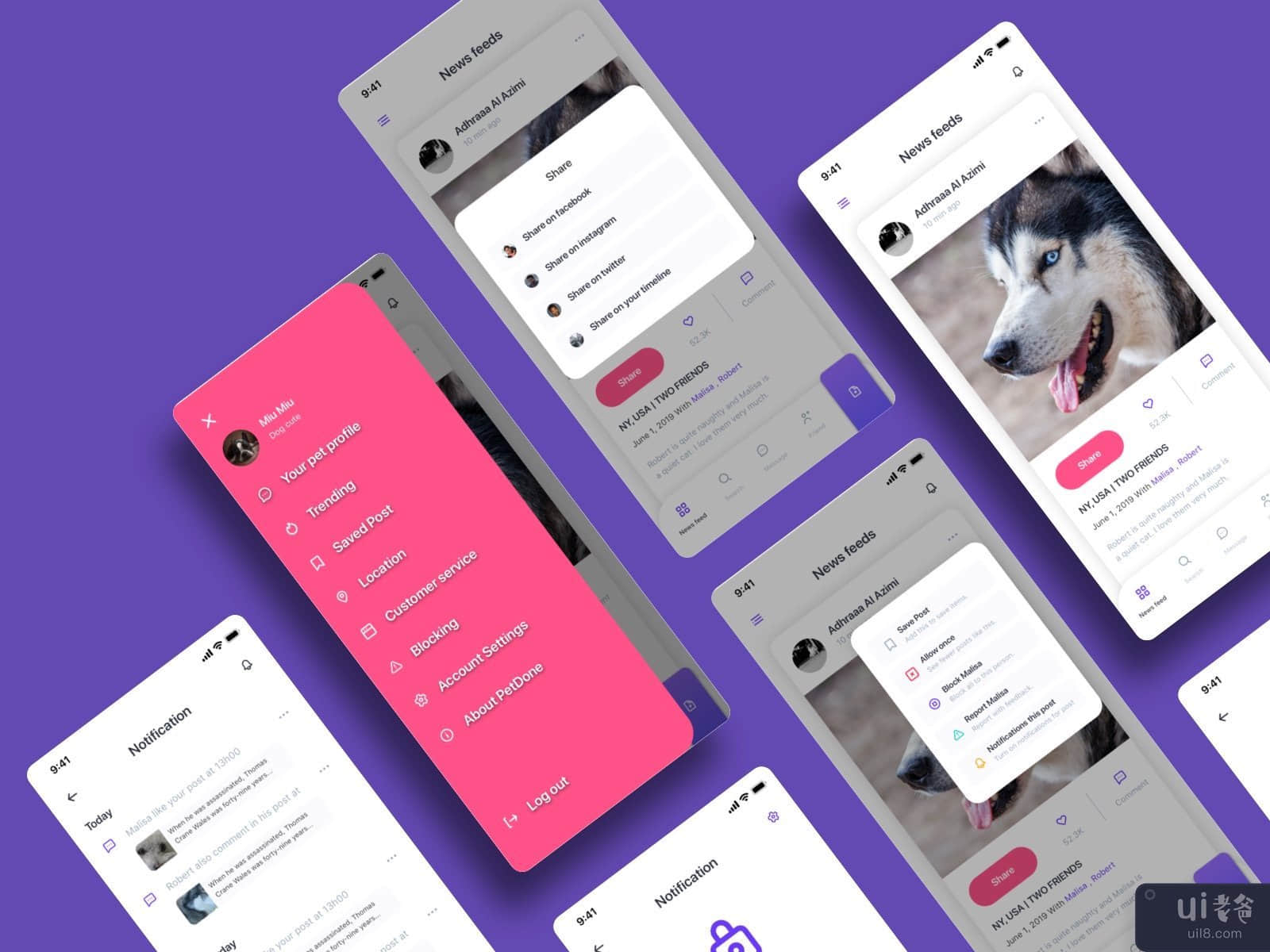 Pet Social app UI kit