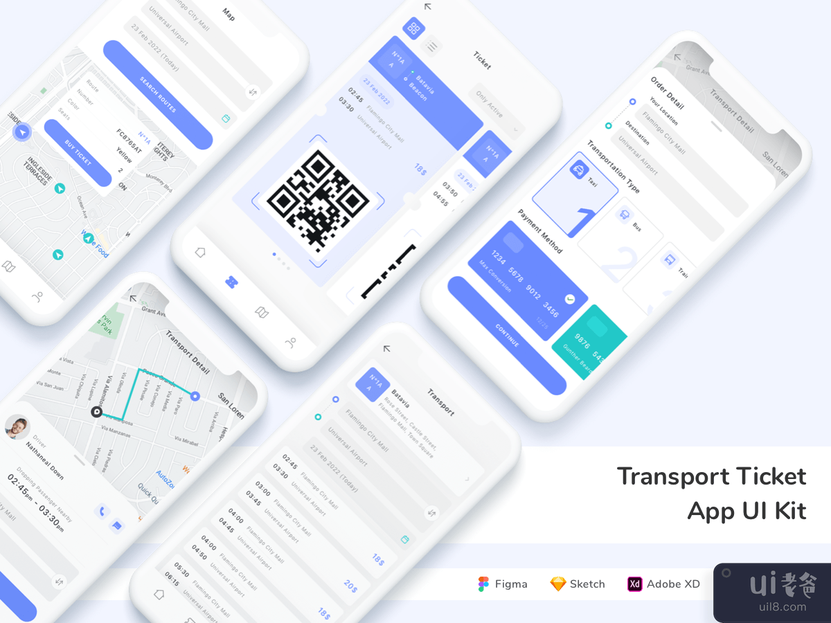 Transport Ticket App UI Kit