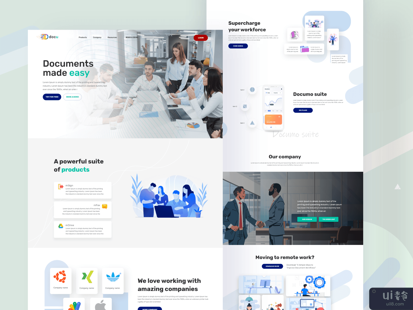 Document landing page