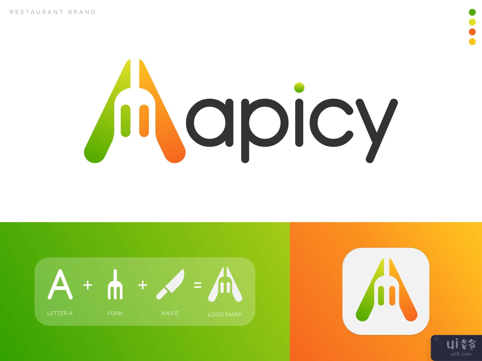 Modern Logo Design - Apicy Restaurant App Logo