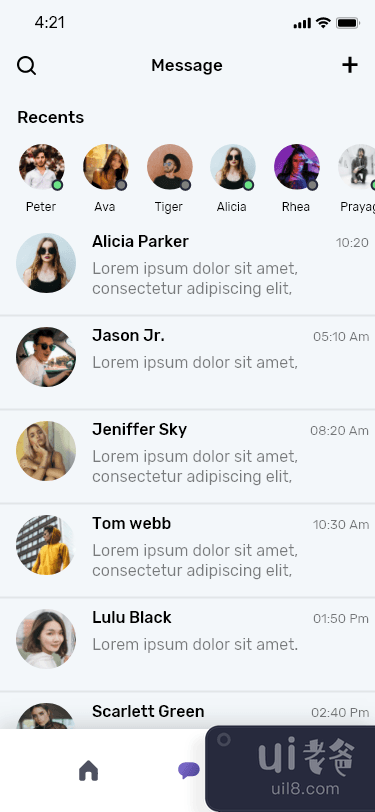 消息应用UI设计(Message app UI design)插图1