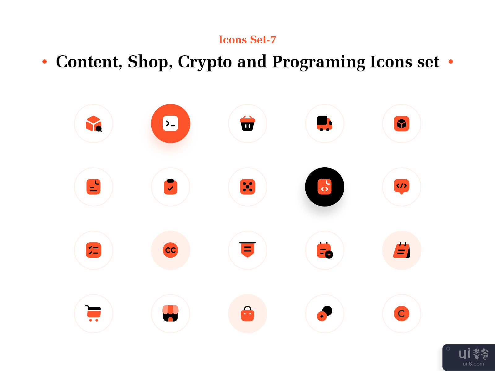 Content, Shop, Crypto and Programing Icons set(Content, Shop, Crypto and Programing Icons set)插图