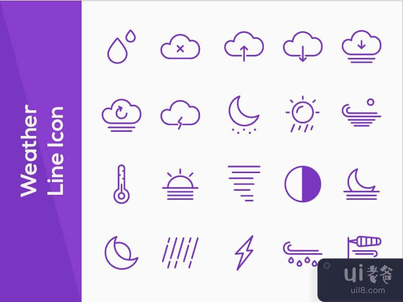 天气大纲图标(Weather Outline Icon)插图