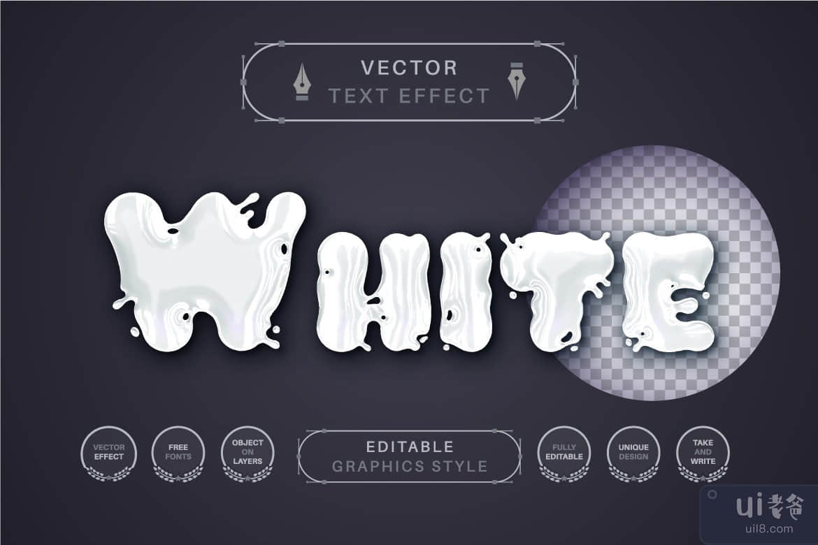 白牛奶 - 可编辑的文字效果，字体样式(White Milk - Editable Text Effect, Font Style)插图2