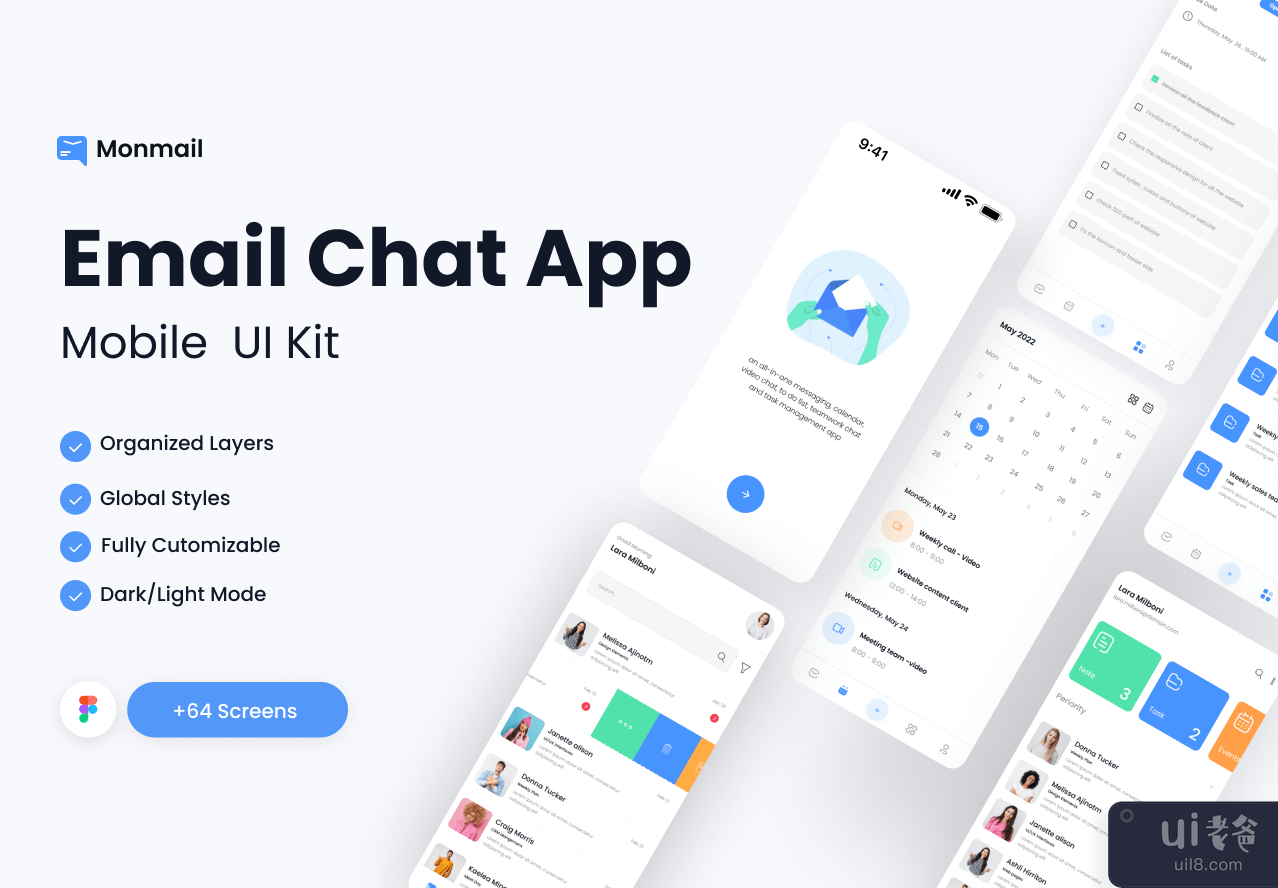 Monmail - 电子邮件应用程序 UI 套件(Monmail -Email App UI KIT)插图