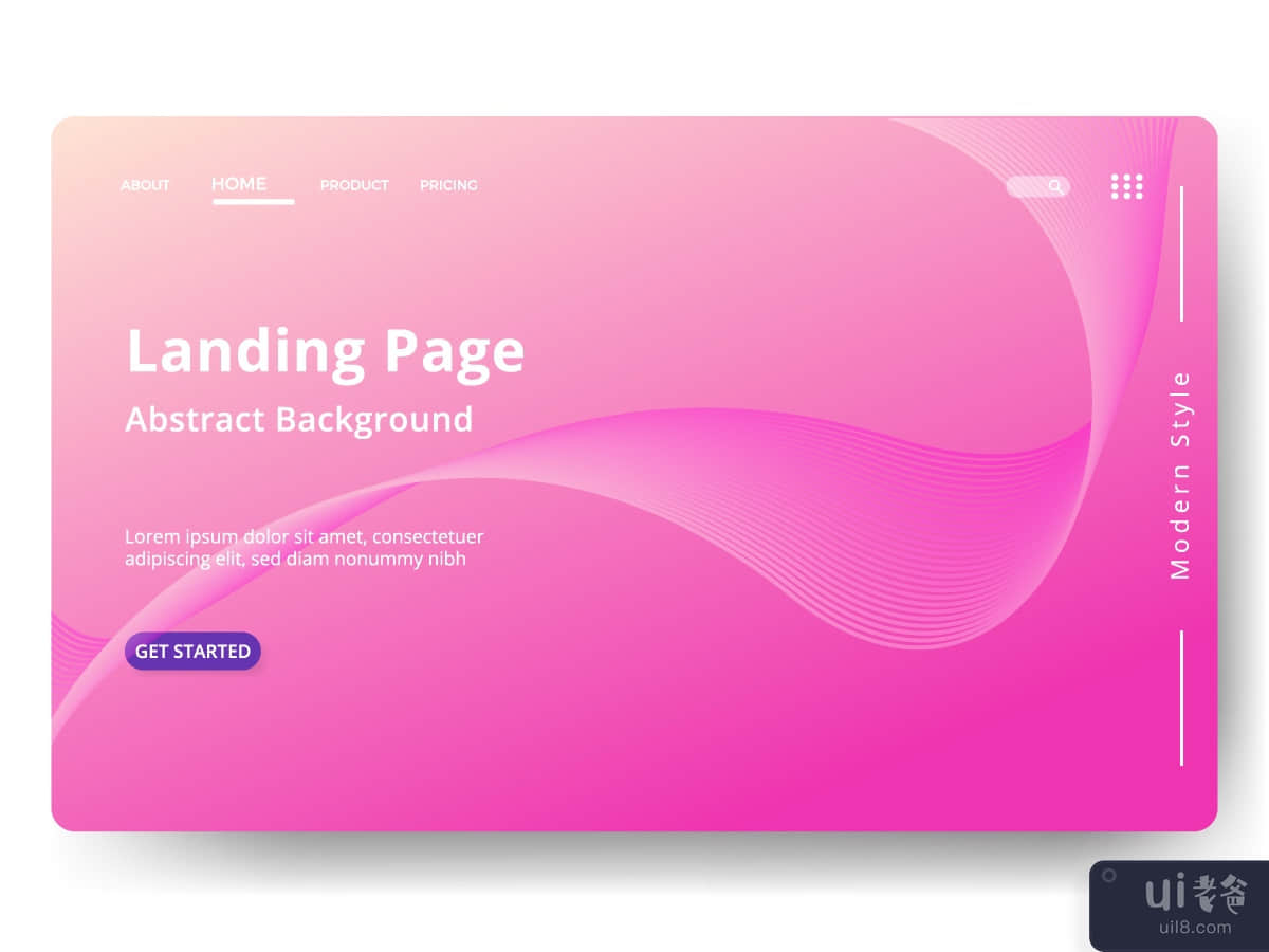 Asbtract background Landing page template