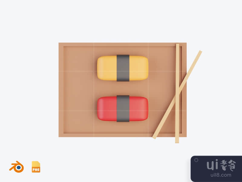 Sushi - 3D Cute Japanese Icon Pack (front)