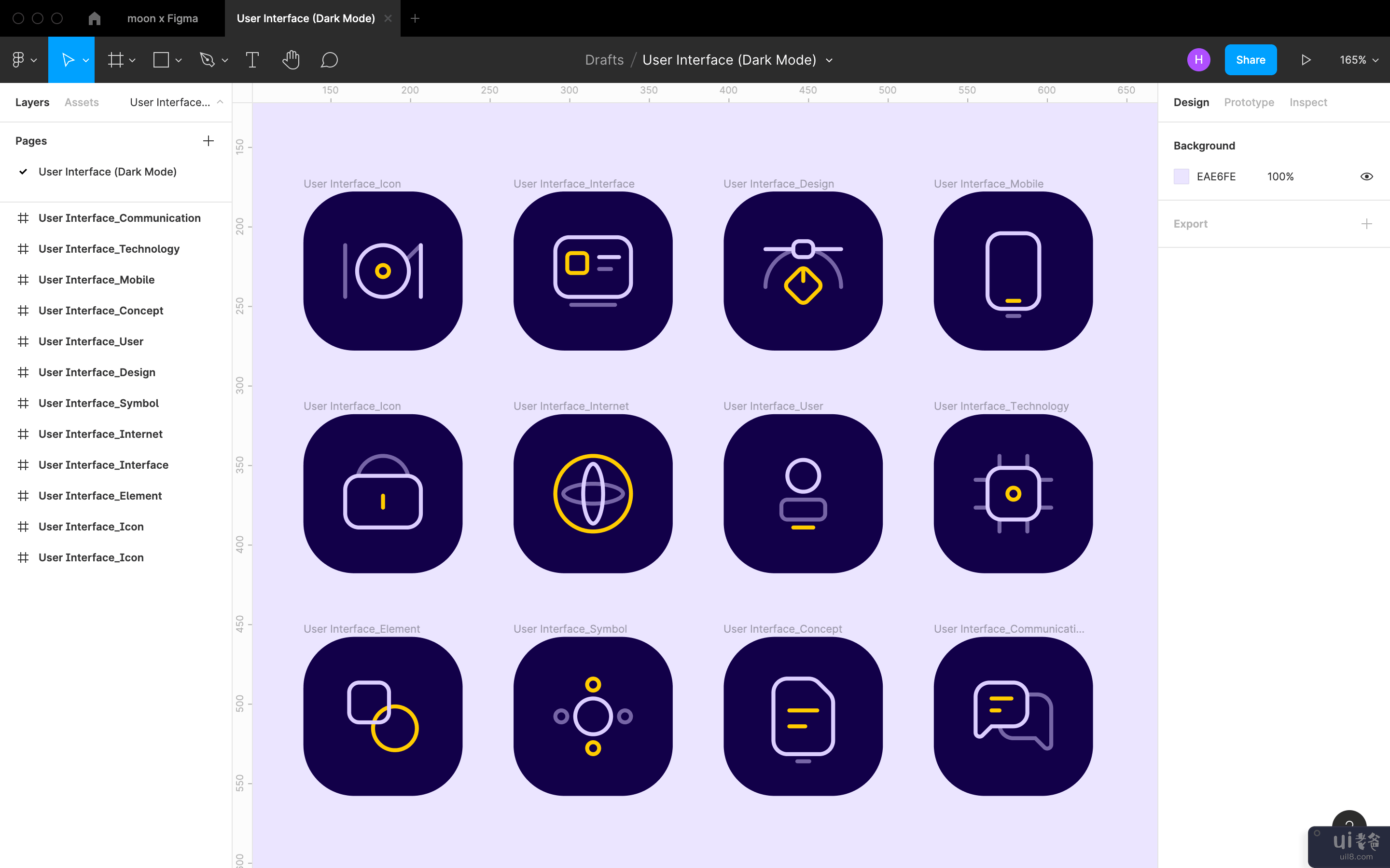 UI（深色模式）图标集(UI (Dark Mode) Icon Set)插图