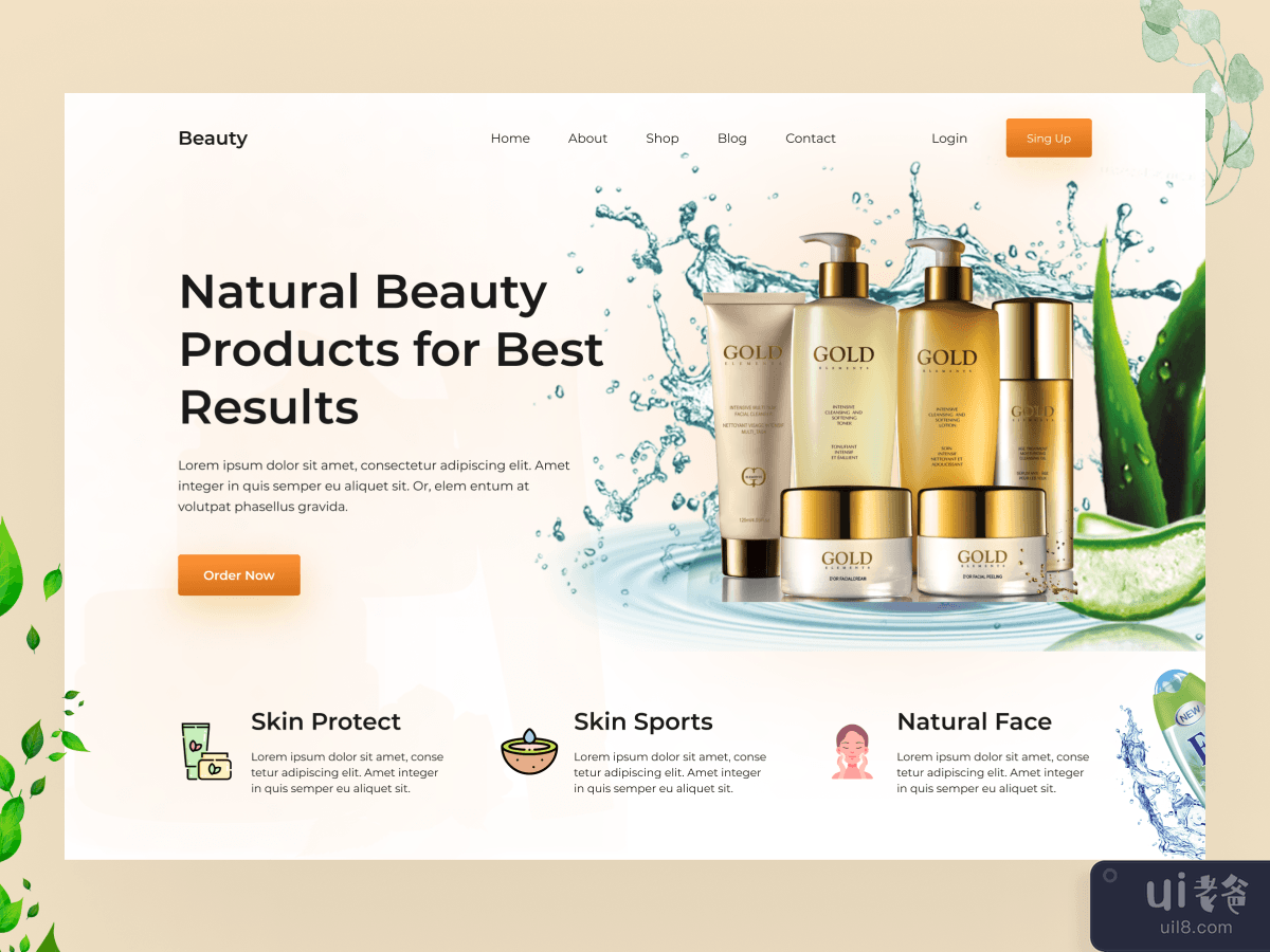 Beauty Products Landing Page
