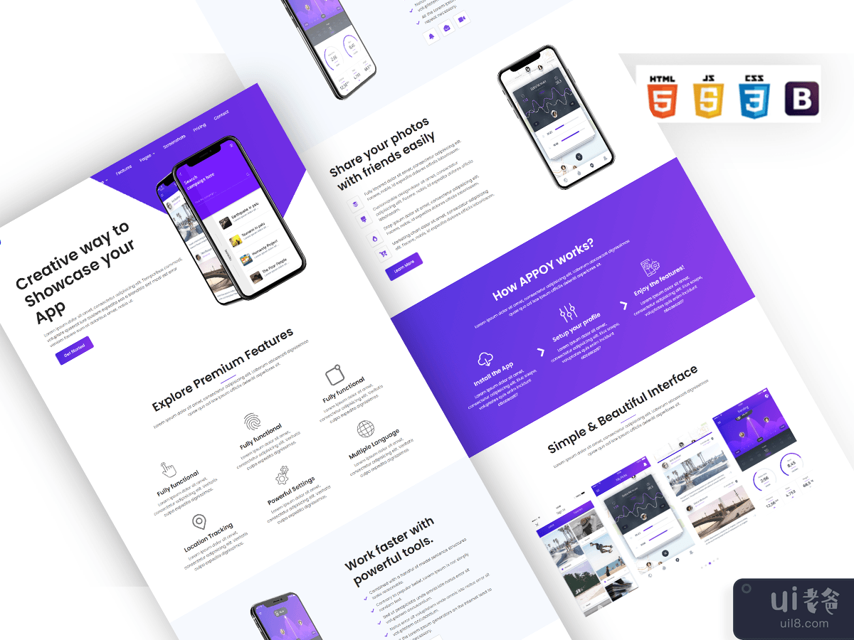 APPOY - 现代应用登陆页面模板(APPOY - Modern App Landing Page Template)插图
