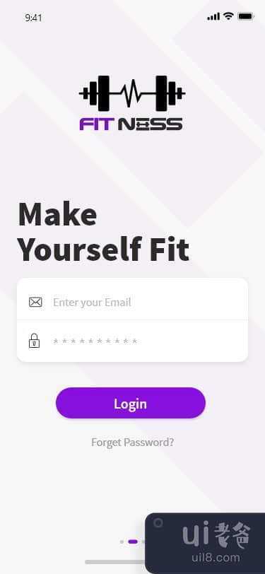 健身手机登录页面(Fitness Mobile Login page)插图1