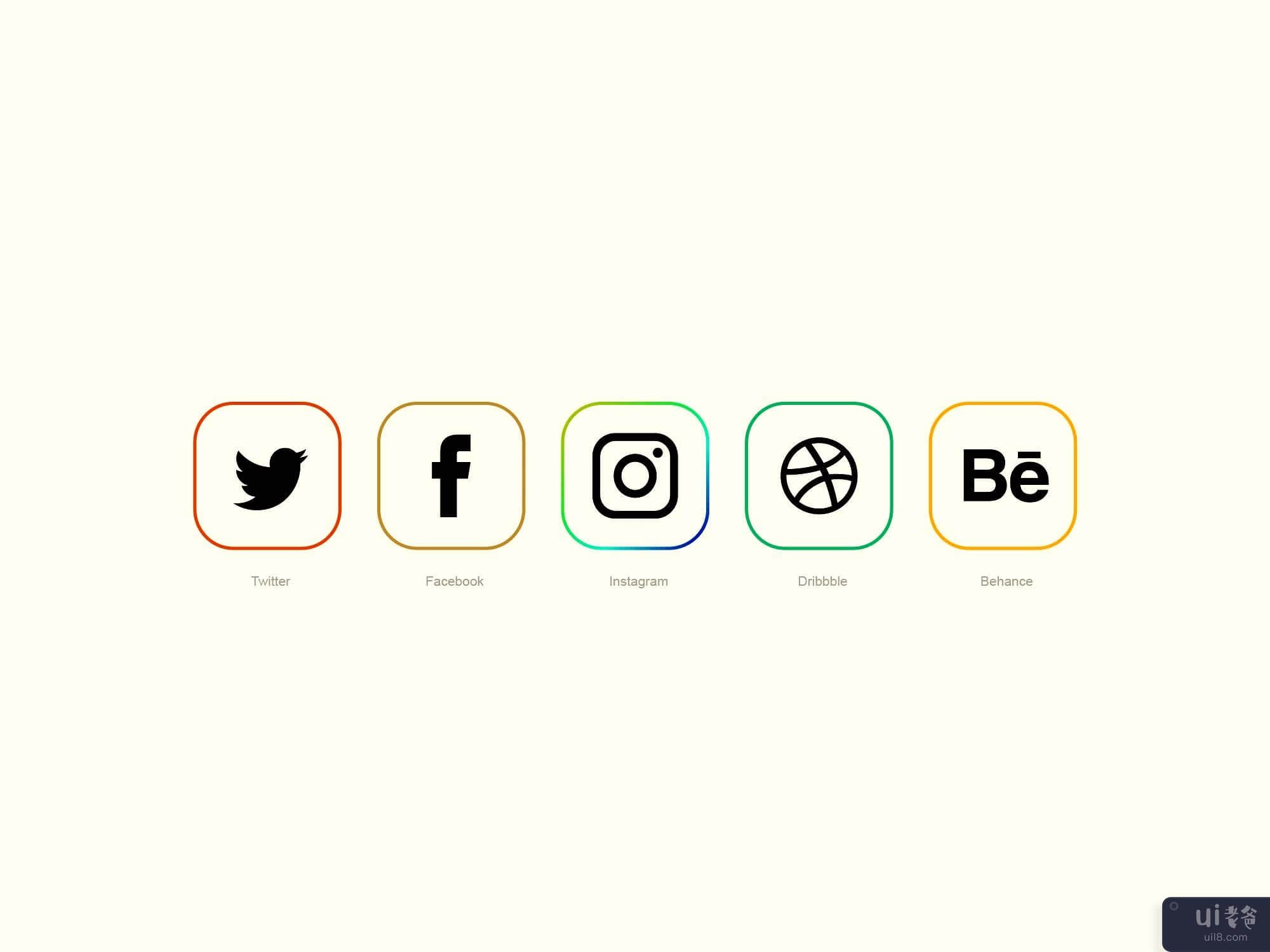 最小的社交媒体图标(Minimal Social Media Icons)插图2