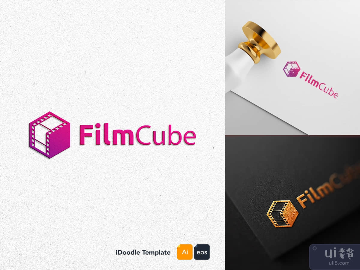 Film cube logo template