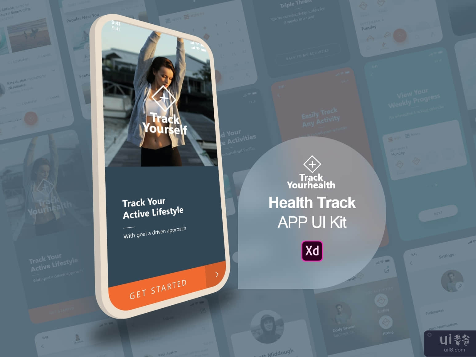 健康活动跟踪应用程序 - UI 套件(Health Activities Tracking App - UI kit)插图