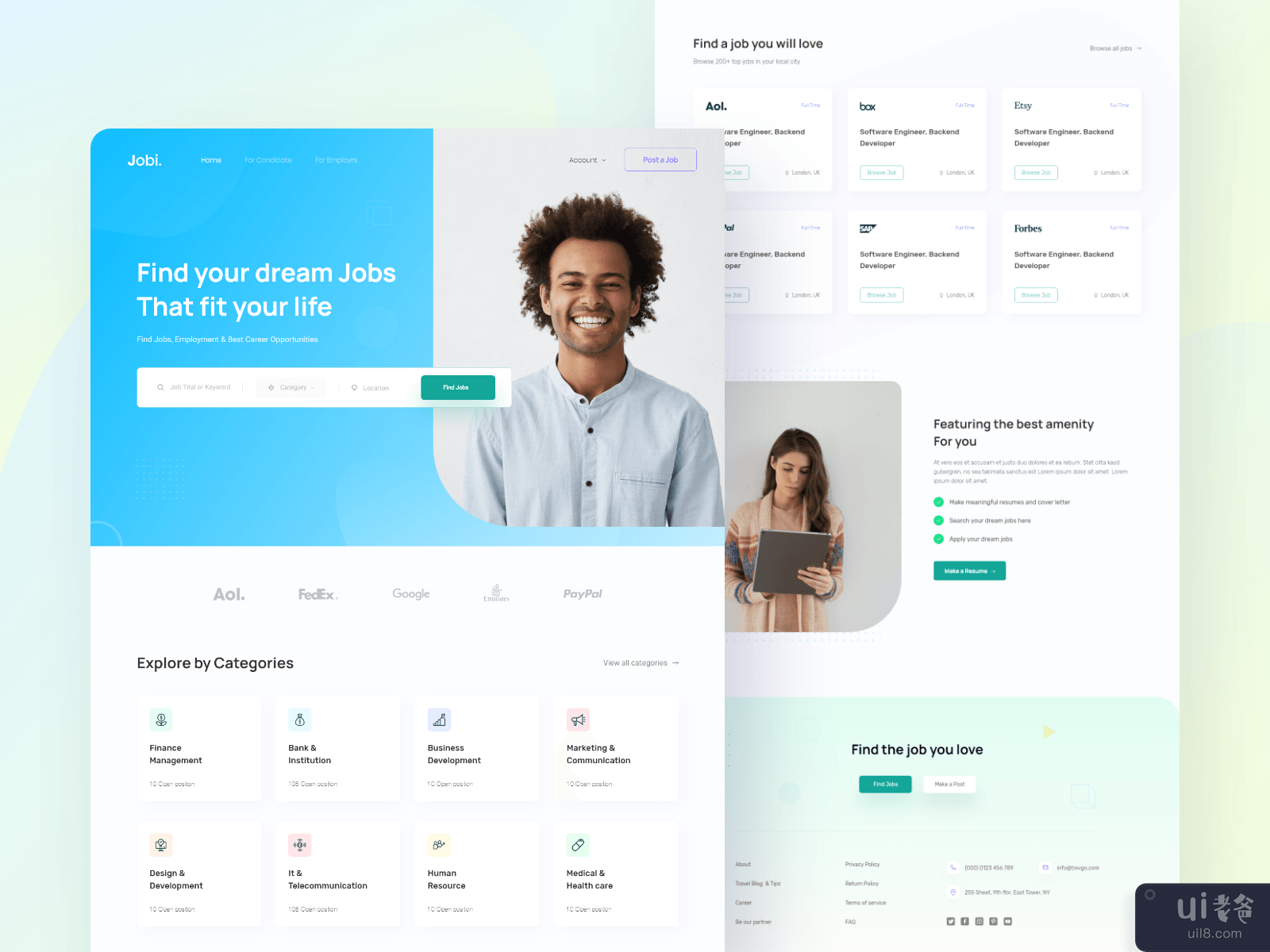 Jobi. Jobs Marketplace Landing Page