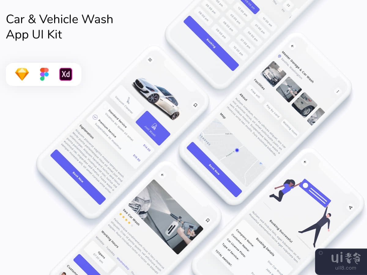 Car & Vehicle Wash App UI Kit