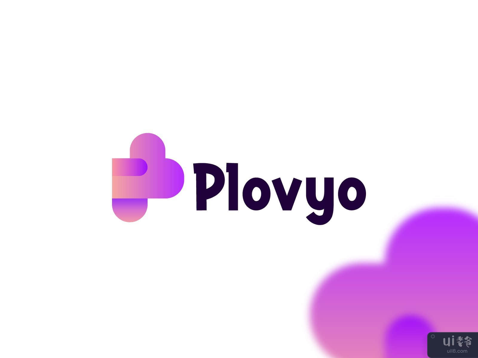普洛维奥标志设计。字母 P 和爱的概念(Plovyo logo design. Letter P and Love concepts)插图