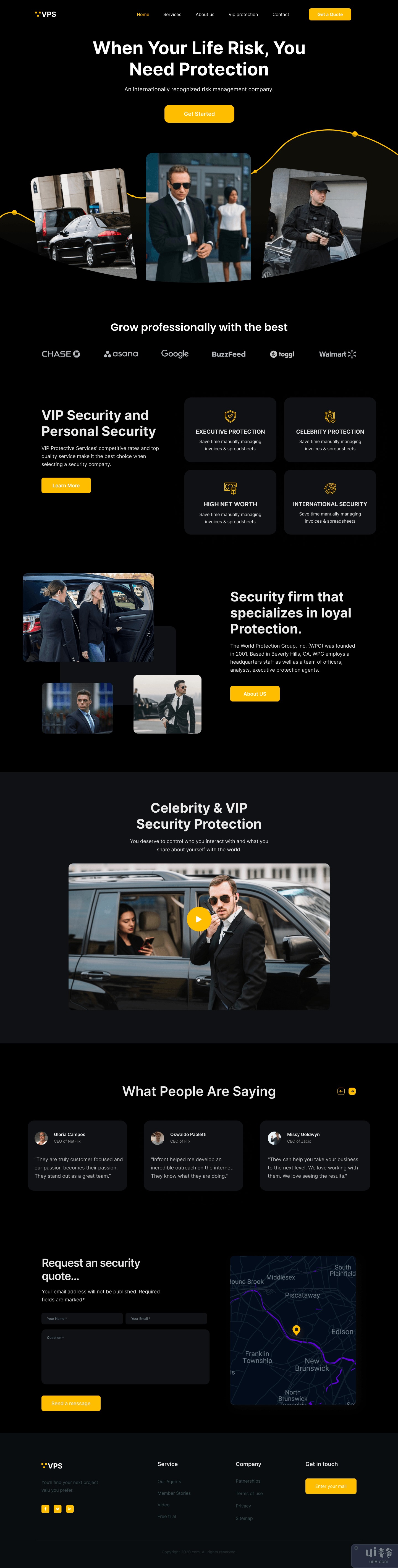 VIP保护和安全服务登陆页面(VIP protection & Security Service landing page)插图