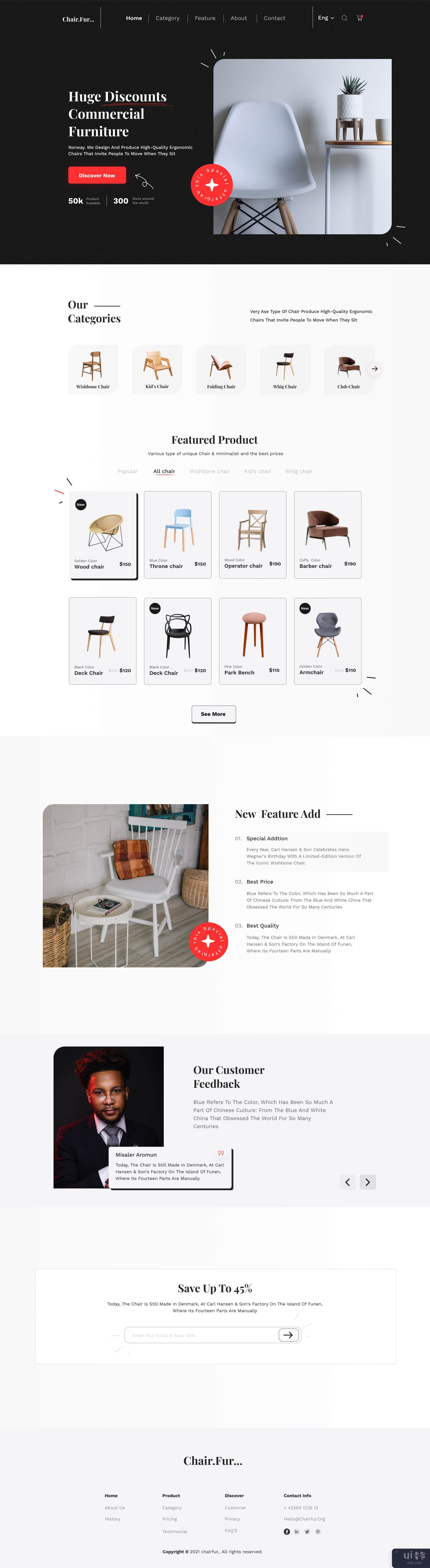 椅子。毛皮 - 家具登陆页面(Chair. fur - Furniture Landing Page)插图