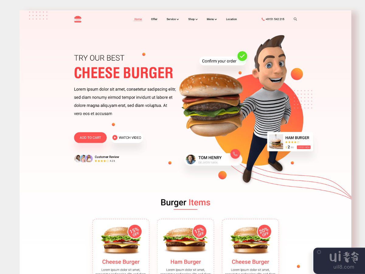 汉堡登陆页面(Burger Landing Page)插图