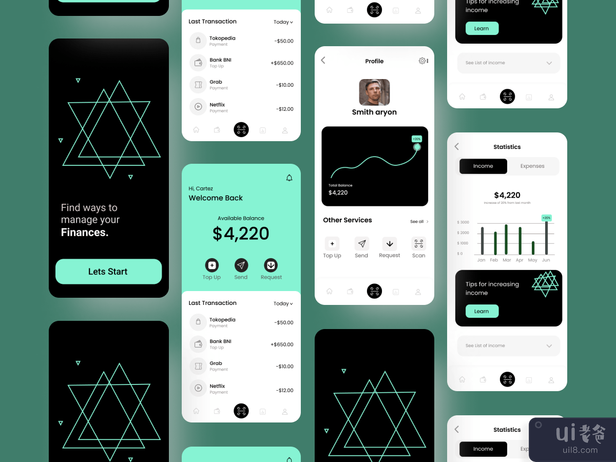 金融 - 应用程序界面(Finance - App Ui)插图