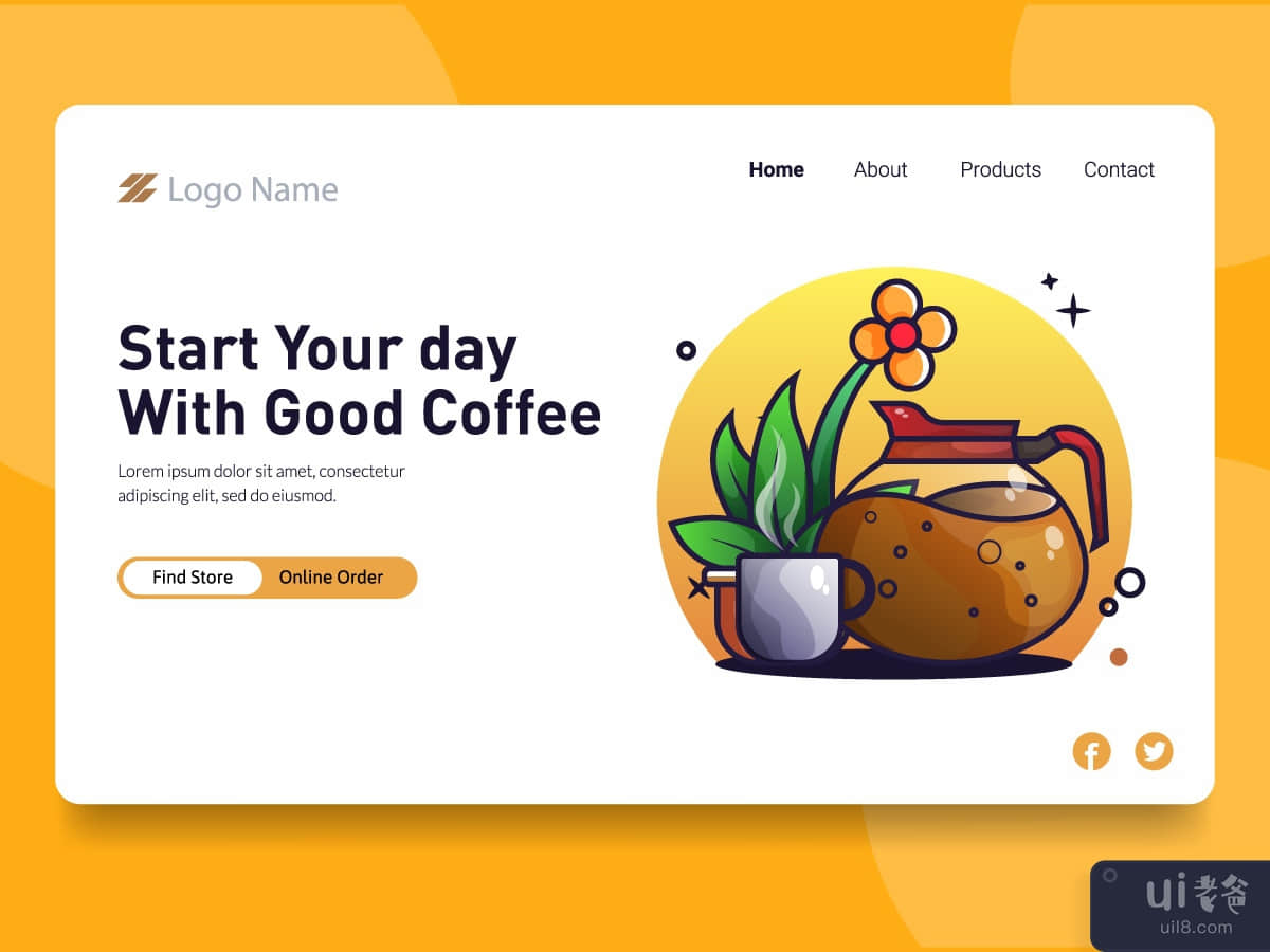 Start Your Day With Coffee Concept Landing Page