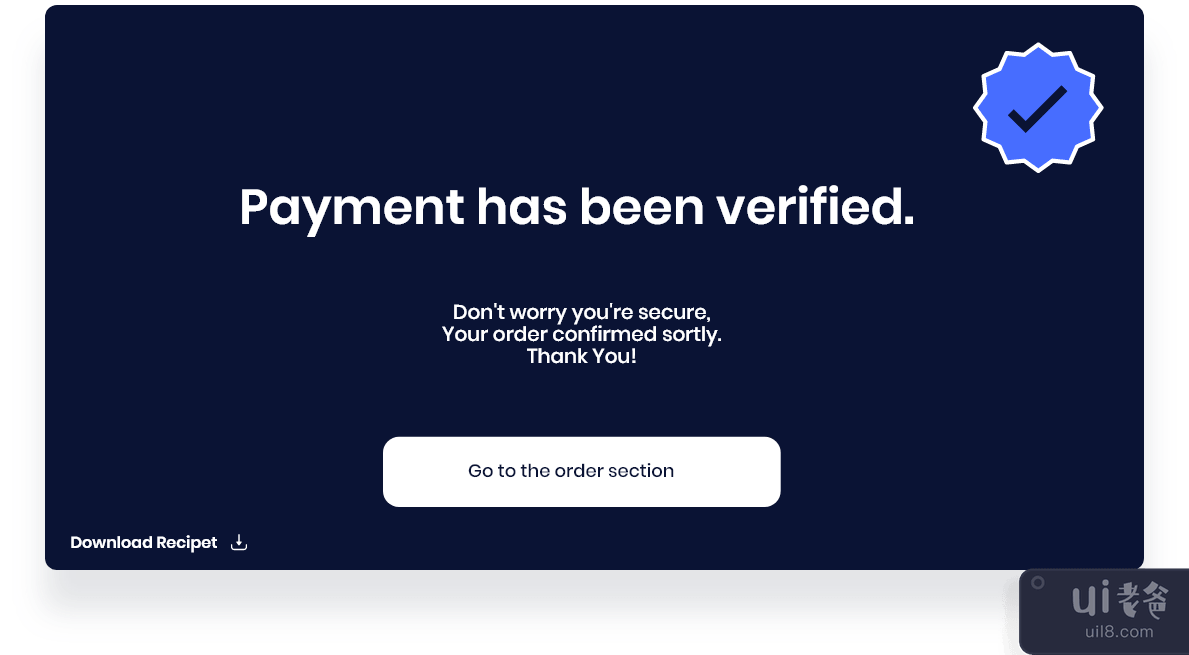 付款验证卡登陆页面深色(Payment verification card Landing Page dark)插图
