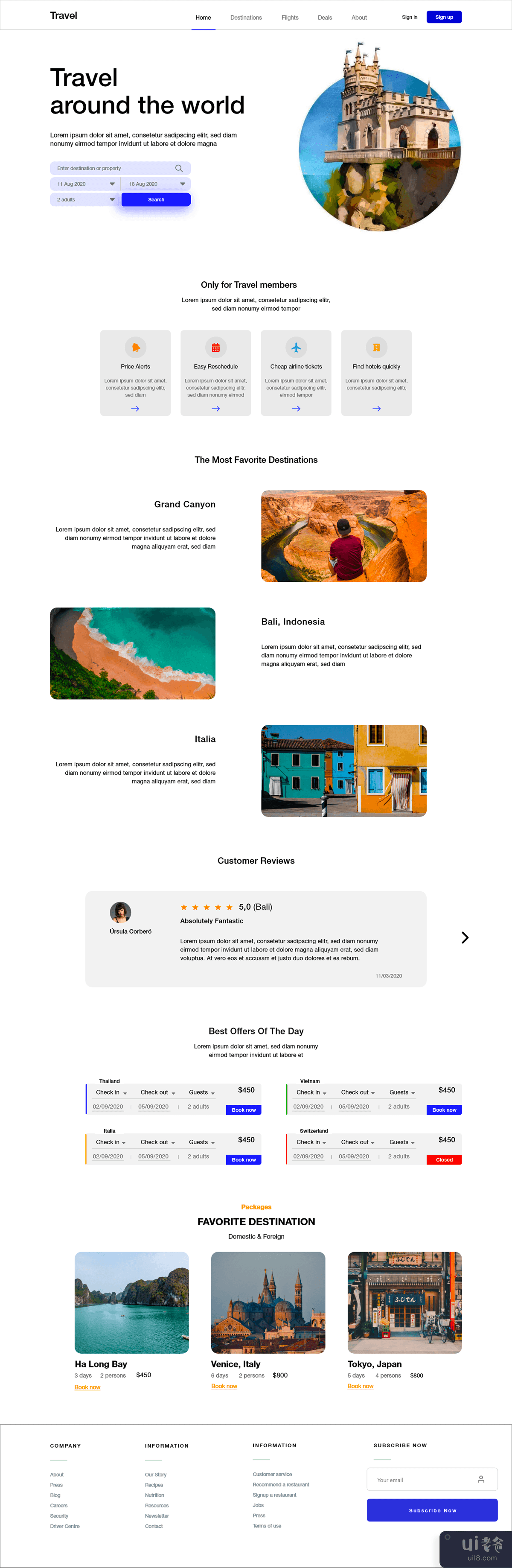 [免费赠品] 旅行 - 登陆页面 + 样机 PSD([Freebie] Travel - Landing Page + Mockup PSD)插图