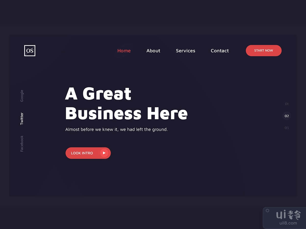 Business landing page banner
