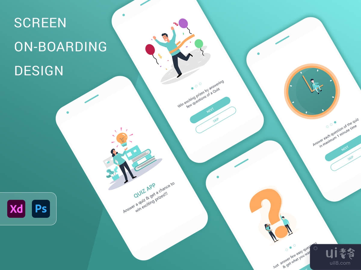 Quiz App Screen On-boarding Design