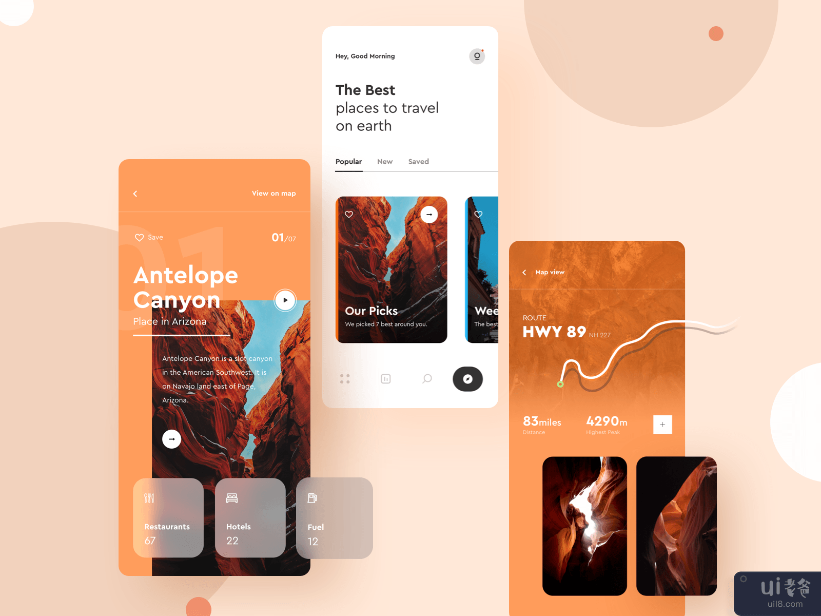 UI Design: Travel Guide App Concept