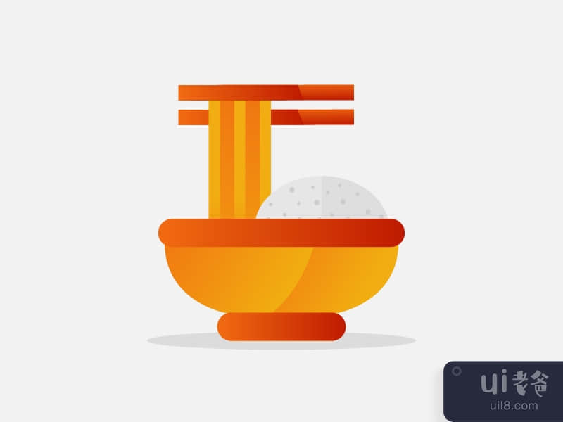 Ramen and rice food icon